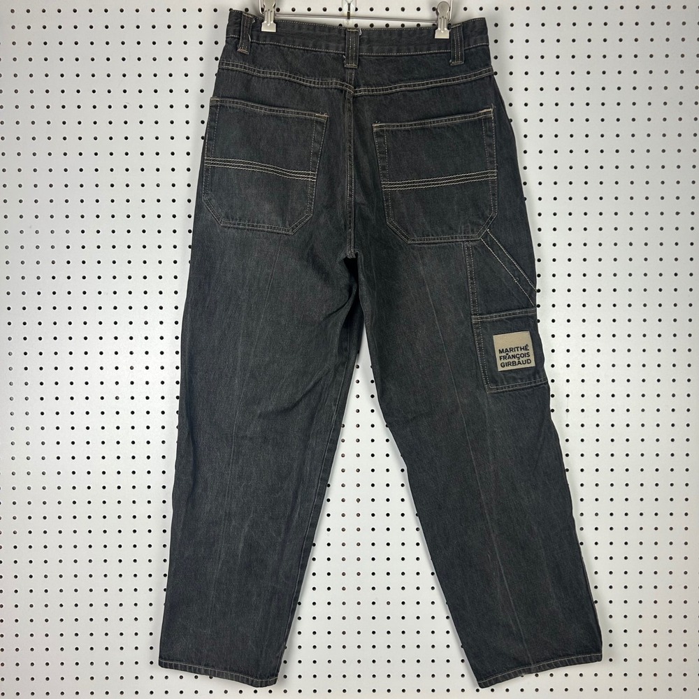 Marithe Francois Girbaud Mens 34x32 Black Denim Carpenter Jeans Baggy Y2K 90s